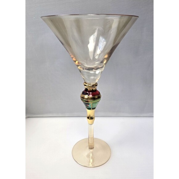 Z. Gallerie Majestic Amber Art Glass Oversized Martini Glass 10" - Picture 6 of 11